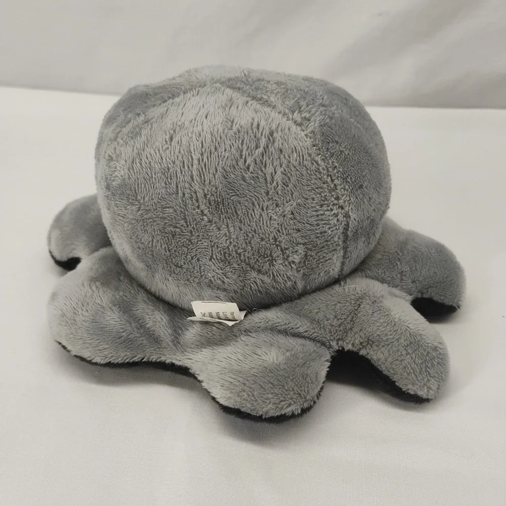 Mini Octopus Reversible Plush Grey/Black Happy/Sad ‎ Stuffed Animal Tee Turtle